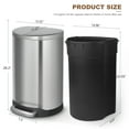 thumbnail image 3 of Innovaze 10.6 Gallon/40 Liter Stainless Steel Step Trash Can, Space-Saving Semi-Round Kitchen Trash Can, Silver, 3 of 13