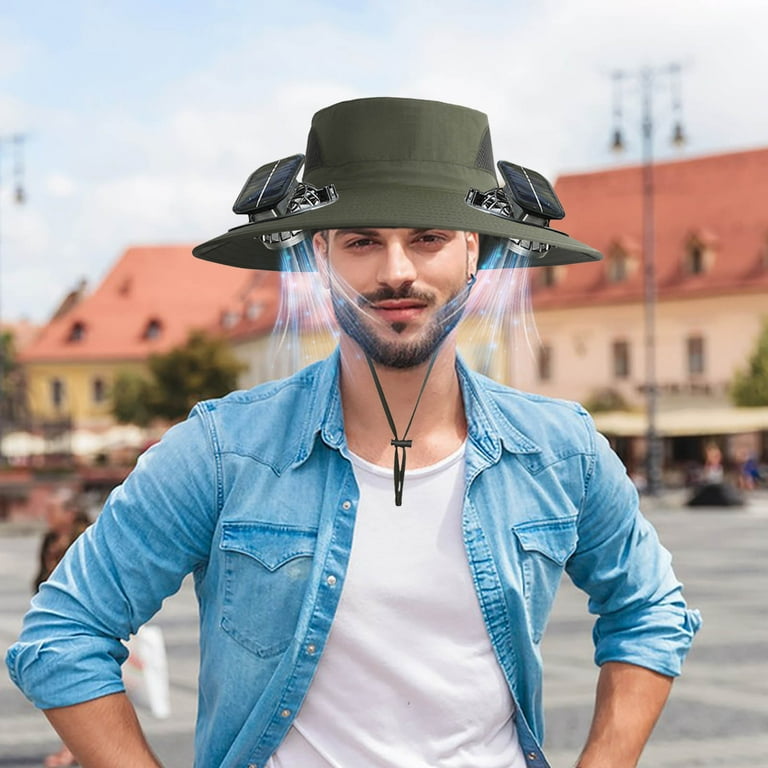 Bucket Hat with Built-in Fan, Cooling Hat for Fishing Hiking Camping, UPF 50+ Amazon.com : AMACOOL 2-in-1 Bucket Hat Fan with Detachable  main image 4