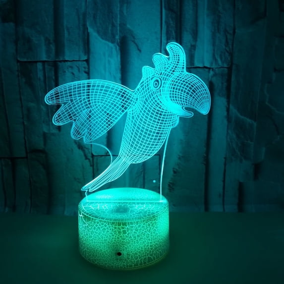 YSITIAN 3D bird night light USB powered 7-color LED light, suitable for children's gift bedroom decoration YT-13871