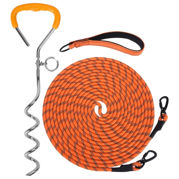 Correa para perro Mihachi, reflectante, 9 m, con estaca de amarre de 40 cm
