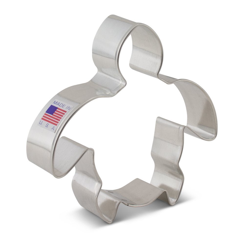 Sea Turtle Cookie Cutter 4 3/4" Ann Clark, Tin Plated Steel