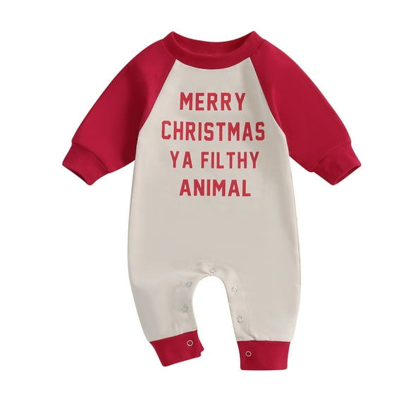 Okbabeha Infant Baby Boy Girl Clothing Santa Long Sleeve Jumpsuit Romper Newborn First Christmas Outfit One Piece Clothes