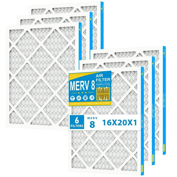AMI PARTS MERV8 16x20x1 Furnace Air HVAC Filter for Dust Reduction,6 Filters