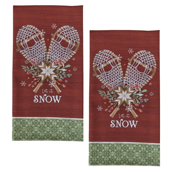 Park Designs Let It Snow Printed Dishtowel Set Of 2