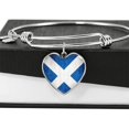 thumbnail image 3 of Scotland Flag - Heart Bangle Bracelet (Personalized Engraving Option), 3 of 5