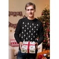 thumbnail image 3 of Old Glory Mens Skull And Crossbones Snowy Ugly Christmas Sweater Long Sleeve T Shirt, 3 of 6