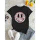 thumbnail image 2 of Graphic Print Crew Neck T-Shirt, Casual Short Sleeve T-Shirt For Spring & Summer, Women's Clothing, 2 of 6