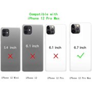 Crossbody Wallet for iPhone 12 Pro Max Case with Adjustable Lanyard Strap Credit Card Holder 6.7,PU Leather Handbag Purse Kickstand Make Up Mirror Cover Case for Men Women Girl,Purple
