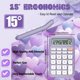 thumbnail image 4 of Calculadora Exlliy Desk con pantalla LCD grande de 12 dígitos, color morado, 4 of 6