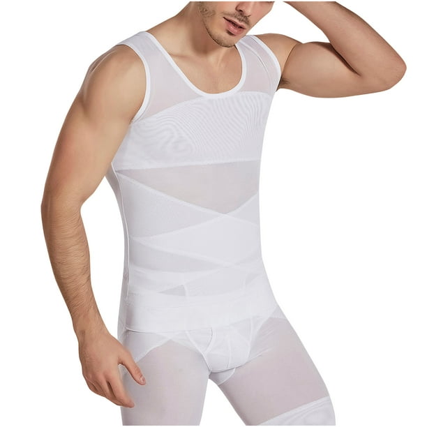 Christmas Men Body Shaper Vest Tummy Control Tank Top Compression Waist  Slimming Shirts