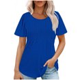 thumbnail image 2 of Womens T-Shirts Sevevn Fashionable Women's Casual Short Sleeved Loose Round Neck Solid Color Top, 2 of 8