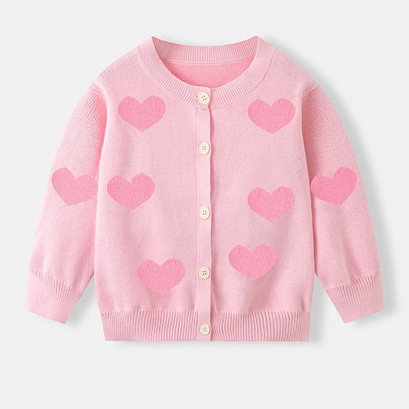 LIaqionyy Girl's Knit Cardigan Long Sleeve Winter Button up School Uniforms Sweater Coat for Kids