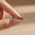 thumbnail image 3 of Baguette Cut Amethyst Full Eternity Band Ring, Amethyst Engagement Ring, Purple Gemstone Anniversary Ring For Wife, Stackable Promise Band Ring, February Birthstone Ring, 3 of 3
