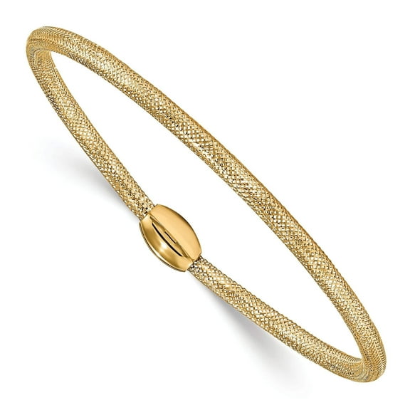 14K Polished Mesh Stretch Bracelet