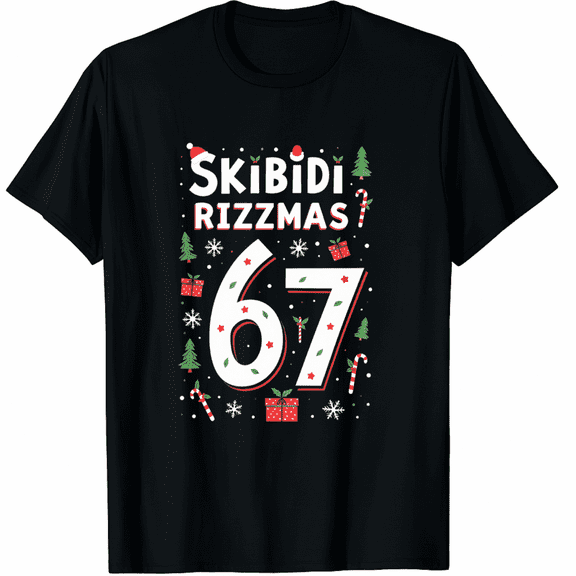 Rizz Christmas 67 Funny Xmas Gen Alpha Skibidi Rizzmas 67 T-Shirt (Men's, Women's)