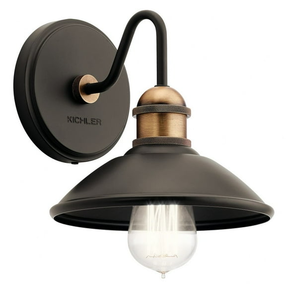 45943OZ Kichler Lighting Clyde - 1 Light Wall Sconce - with Vintage Industrial inspirations - 7.25 inches tall by 7.5 inches wide-Olde Bronze Finish