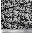 thumbnail image 3 of Soimoi Polyester Crepe Fabric Leaves & Floral Block Print Fabric by Yard 52 Inch Wide, 3 of 3
