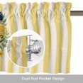 thumbnail image 6 of Starfish Shell Wreath Valance Curtain for Windows Summer Lemon Yellow Stripes Retro Rod Pocket Curtain Valances Short Window Treatments Panels for Kitchen Bathroom Laundry Room Basement 56 x 16 Inch, 6 of 9