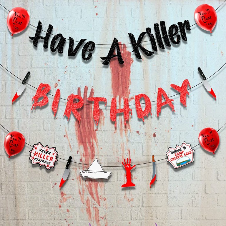 Have A Killer – Horror-Geburtstagsdekoration Mit Banner Und Blutigen Messern – Perfekt Für Gruselige Mottopartys! Have A Killer – Horror-Geburtstagsdekoration Mit Banner Und Blutigen Messern – Perfekt Für Gruselige Mottopartys!