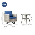 thumbnail image 2 of Vcatnet 2 Pieces Patio Furniture Outdoor Wicker Swivel Rocking Chair with Side Table for Garden,Poolside,Navy Blue, 2 of 6