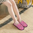 thumbnail image 6 of KLL Strawberry Floral Slippers for Women Men House Slip on Indoor Outdoor Bedroom Furry Fleece Lined Ladies Comfy Anti-Skid Rubber Hard Sole-Medium, 6 of 8