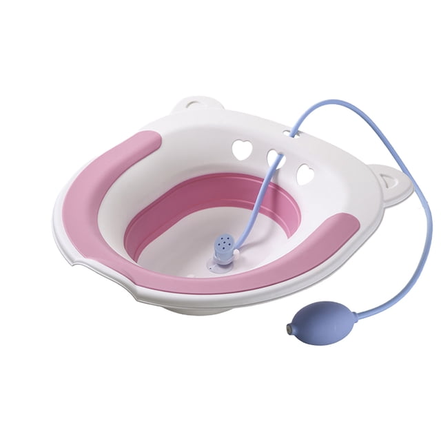 Fesfesfes Elderly Bath Basin Bathing Basin Pressurized Flushing Basin Portable Foldable Design for Home Elderly Disabled Easy to Use Lightweight Space Saving