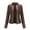 Brown, variant on Zpanxa Womens Leather Jacket Fll Winter Fashion Slim-Fit Leather Stand-Up Collar Zipper Motorcycle Suit Thin Short Coat Jacket Beige S