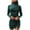 Green, variant on ICHUANYI Womens Elegant New Trending Turtleneck Long Sleeve Solid Color Shirring Sheath Dress Spring Summer Fashion 2024