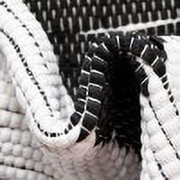 Unique Loom Chindi Jute Collection Area Rug (2' 7" x 10' Runner White and Black/Black)