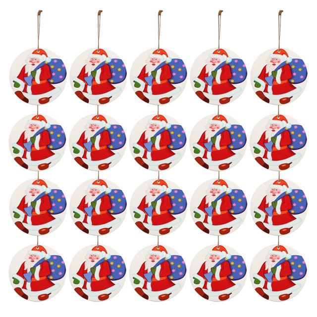 Adornos navideños Tarjeta colgante de madera de Navidad Decoración de árbol de Navidad de madera de doble cara Wmkox8yii gf9206