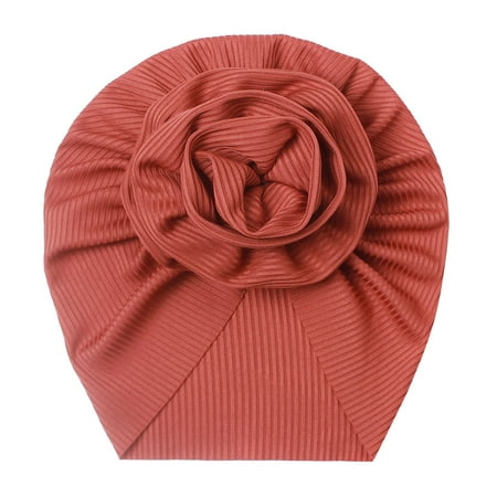 

nsendm Summer Hats for Girls Baby Flower Hat Toddler Baby Boys Girls Cap Beaniess Solid Ribbed Knotted Baby Tie Knot Hat Hat One Size