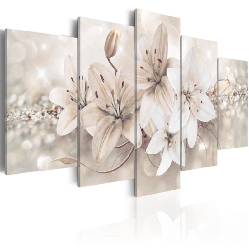 5Pcs Modern Flower Canvas Painting Wall Art Picture Print Living Room Home Decor