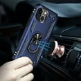 thumbnail image 4 of Asuwish Compatible with iPhone 13 6.1 inch Phone Case Tempered Glass Screen Protector Slim Magnetic Ring Holder Stand Hybrid Protective Cell Cover for iPhone13 5G i13 iPhone13case Women Men Blue, 4 of 9