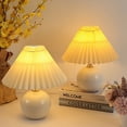 thumbnail image 6 of USB Retro Pleated Bedside Lamp Table Cute Desk Lamp for Bedroom Girl Princess Bed Lamp Deco Ceramic Base LED Light, 6 of 8