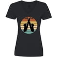 thumbnail image 3 of Inktastic Saxophone Music Vintage Band Women's V-Neck T-Shirt, 3 of 5