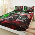thumbnail image 2 of Manfei Dirt Bike 3pcs Twin Sheet Sets,Extreme Sports Twin Fitted Sheet,Geometric Plaid Breathable Flat Sheet,Honeycomb Room Decor, 2 of 6