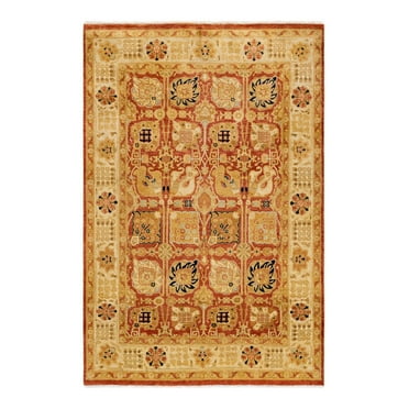 Ottoman, One-of-a-Kind Hand-Knotted Area Rug - Red, 4' 7" x 5' 10"