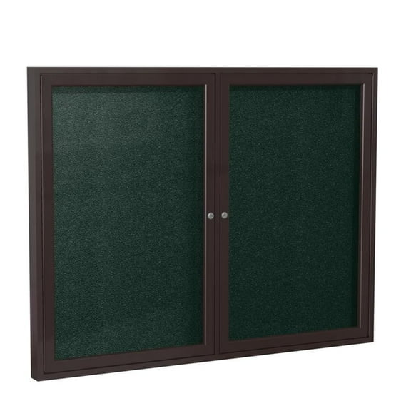 Ghent's Vinyl 48" x 60" 2 Door Enclosed Bulletin Board in Black