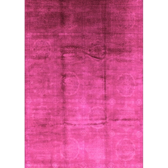 Ahgly Company Indoor Rectangle Oriental Pink Industrial Area Rugs, 6' x 9'