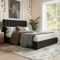 thumbnail image 4 of Furniture of America Garret Upholstered Boucle Fabric Queen Bed in Black, 4 of 10