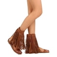 thumbnail image 2 of New Women Miss L Bewitch PU Open Toe Studded Mid Calf Hanging Fringe Sandal, 2 of 3