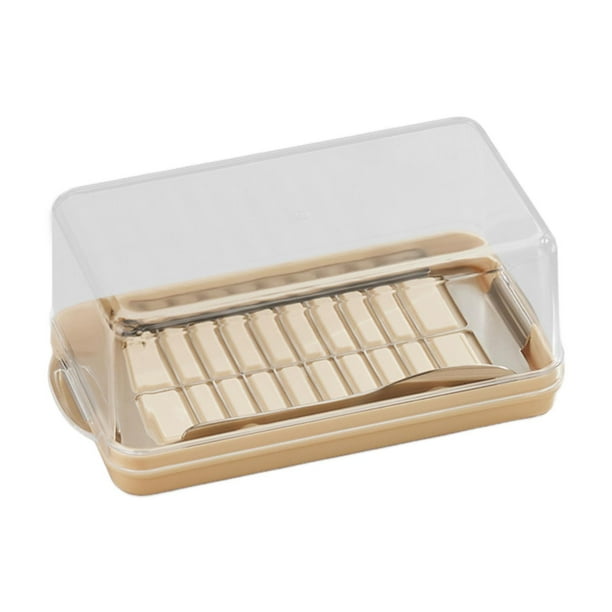 Recipiente para rebanar mantequilla, tapa transparente, rebanador de queso cubierto L