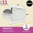 thumbnail image 2 of Simply Filters 16.5x21x1 MERV 11, MPR 1000, AC Furnace HVAC Air Filter (2 Pack), 2 of 8