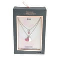 thumbnail image 2 of Believe by Brilliance Fine Silver Plated Crystal Drop and Double Heart Necklace Set, 2 of 2