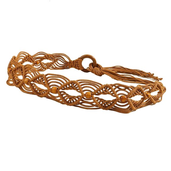 Giaone Women Stretchy Belts New Straw Woven Elastic Belt Raffia Ladies Waist Belt