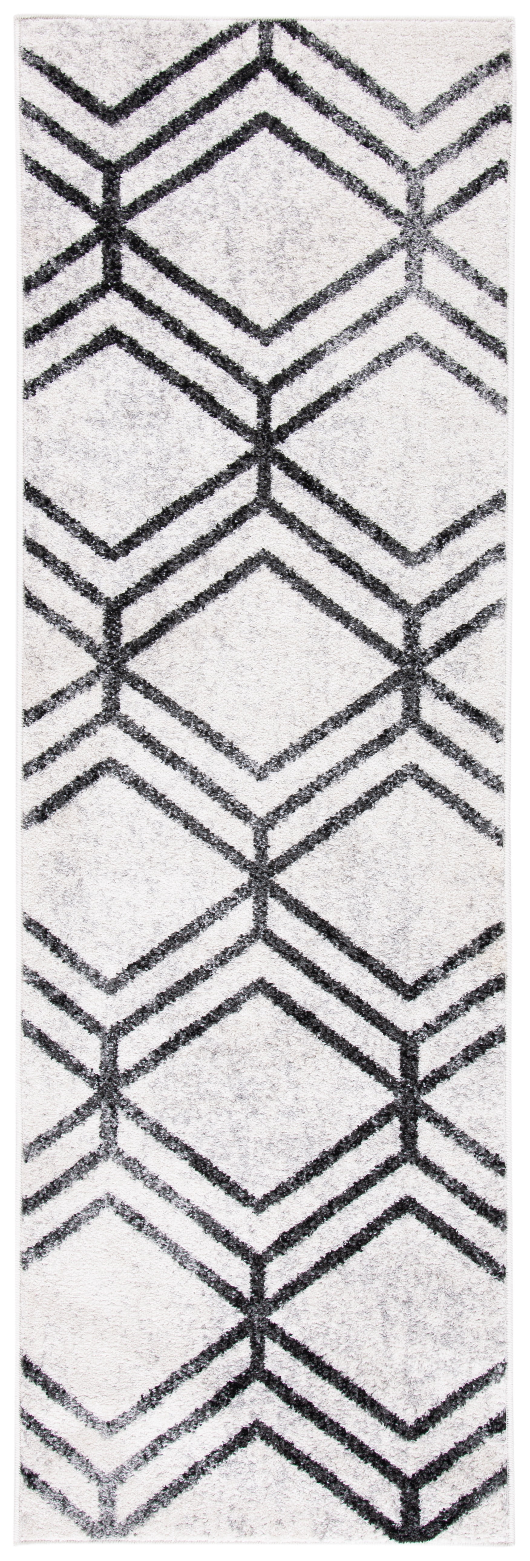 SAFAVIEH Adirondack Bailey Geometric Runner Rug, Ivory/Charcoal, 2'6" x 12'