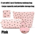 thumbnail image 4 of Yokua 2Pcs Cosmetic Bag,Travel Makeup Bag Set,Corduroy Make Up Purse with Zipper, 4 of 11