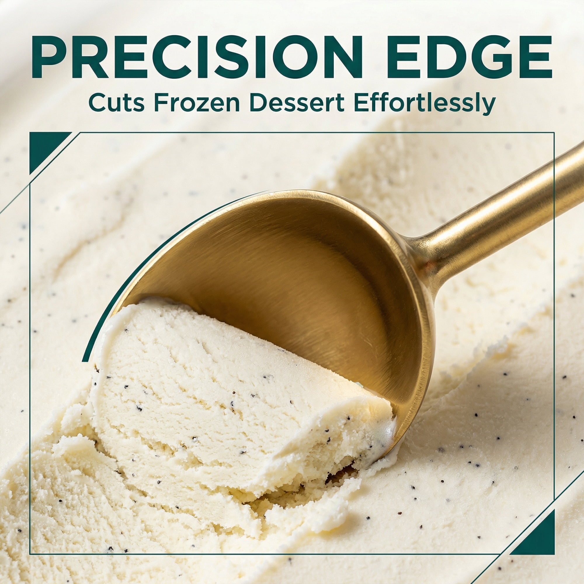 Unique Bargains Stainless Steel Ice Cream Scoop for Use and Cleaning Gold 8.3in