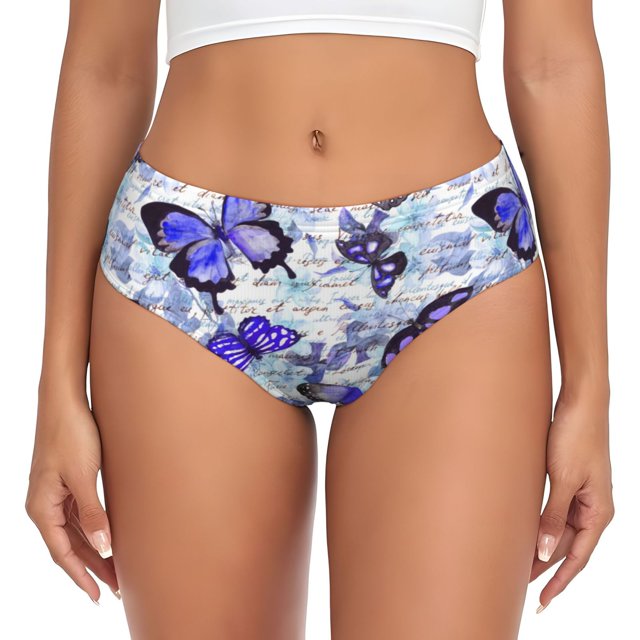Balery Butterflies Ropa Interior de Algodón para Mujer con Dibujo – Braguitas Cómodas y Elásticas, Estilo Clásico-XX-Large