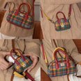 thumbnail image 6 of Fashion American Retro Style Simple Style Retro Plaid Crossbody Bag Retro Shoulder Bag Handbag Small Square Shoulder Bag 25.5 X 14 X 10CM, 6 of 8